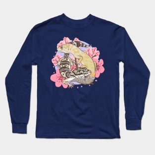 Leopard Geckos and Sakura Long Sleeve T-Shirt